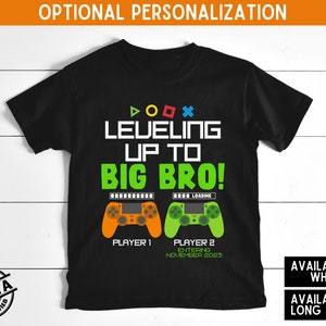 Big Brother Shirt, Leveling Up To Big Brother Personalized Shirt, Gamer Big Brother Announcement Shirt, Video Game Pregnancy Announcement
