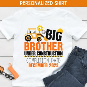 Bau Big Brother Shirt, Big Bro T Shirt, Big Brother im Bau, Schwangerschaft Ankündigung, personalisierte Bruder Ankündigung