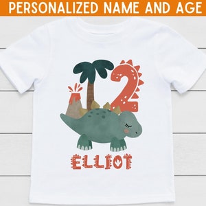 Dinosaur Birthday Shirt, Boy Girl Personalized Dino Tshirt, Dinosaur Kids Clothing, Kids Personalized Birthday Shirt, Custom Birthday Shirt