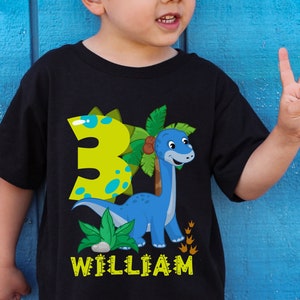 Dinosaur Birthday Shirt, Boy Girl Personalized Dino Tshirt, Dinosaur Kids Clothing, Kids Personalized Birthday Shirt, Custom Birthday Shirt