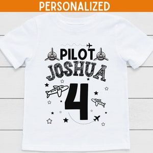 Airplane Birthday Shirt, Aviation Kids Birthday Boy TShirt, Jet Personalized Birthday Outfit, Airplane Party, Custom Airplane Birthday Tee