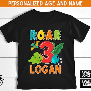 Dinosaur Birthday Shirt, Dinosaur TShirt, Personalized Dinosaur Birthday Tee, Dino T-Rex Birthday Shirt, Custom Dino Shirt, Dino themed bday