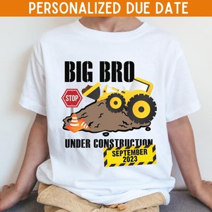 Bau Big Brother Shirt, Big Bro TShirt, Big Brother im Bau, Schwangerschaft Ankündigung, Bagger LKW Bruder Ankündigung