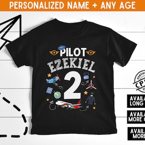 Airplane Birthday Shirt, Aviation Kids Birthday Boy TShirt, Jet Personalized Birthday Outfit, Airplane Party, Custom Airplane Birthday Tee