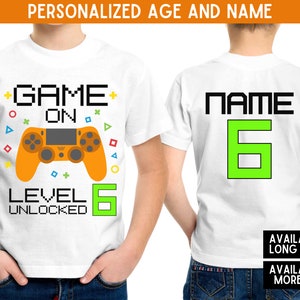 Gamer Birthday Shirt, Gaming Birthday TShirt, Video Game Birthday Party Shirt, Personalized Birthday Shirt, Custom Level Unlocked Shirt
