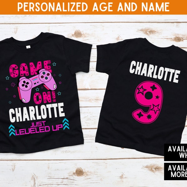 Gamer Girl Birthday Shirt, Gaming Birthday TShirt, Girl Video Game Birthday Party, Personalized Birthday Shirt, Custom Level Unlocked Shirt