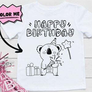 Birthday Coloring Shirt For Kids, Color Me T-shirt Activity For Children, Color In Activity Toddler T Shirt, Fun Birthday Favor Activity