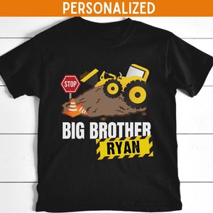 Bau Big Brother Shirt, Custom Big Bro TShirt, personalisierte Bruder im Bau, Schwangerschaft Ankündigung, Bagger Bruder