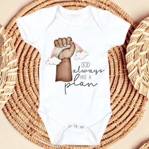 God Always Has A Plan Baby Bodysuit, Rainbow Baby Reveal, Christian Baby Announcement, Miracle Baby, Pregnancy Announcement, IVF Baby Reveal