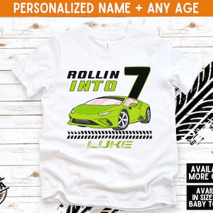 Lambo Birthday Shirt, Lambo Race Car Lover Birthday TShirt, Race Car Birthday Themed Party, Personalized Sport Car Tee, Teen Boy Birthday