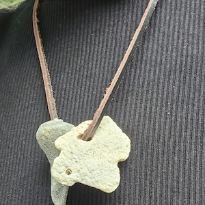 Seashell + Leather Boho Necklace Rustic Natural Unique Ocean Beach Pendant