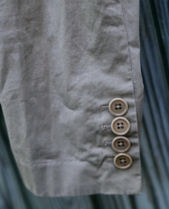 Vintage Cotton Blazer: Buttoned Tan Jacket with P… - image 8