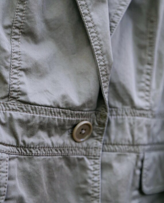 Vintage Cotton Blazer: Buttoned Tan Jacket with P… - image 7