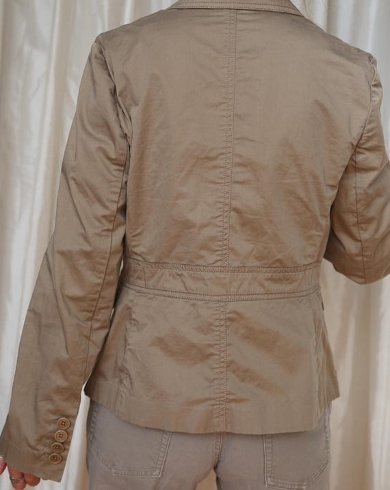 Vintage Cotton Blazer: Buttoned Tan Jacket with P… - image 2