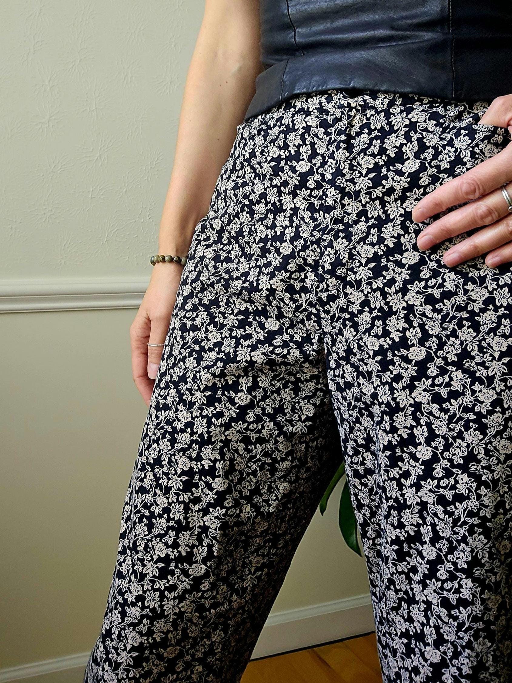 80s Floral Pants - Etsy Canada