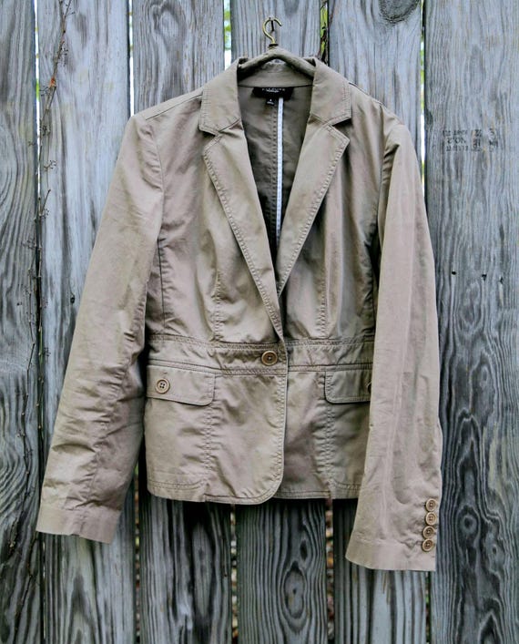 Vintage Cotton Blazer: Buttoned Tan Jacket with P… - image 6