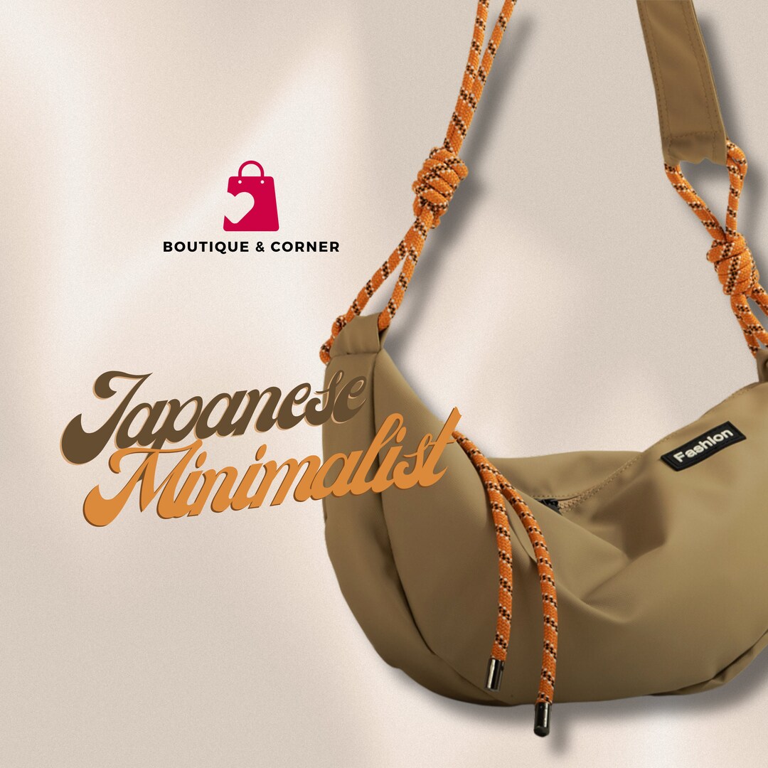 Minimalist Japanese Sling Bag Canvas Casual Shoulder Sling Etsy