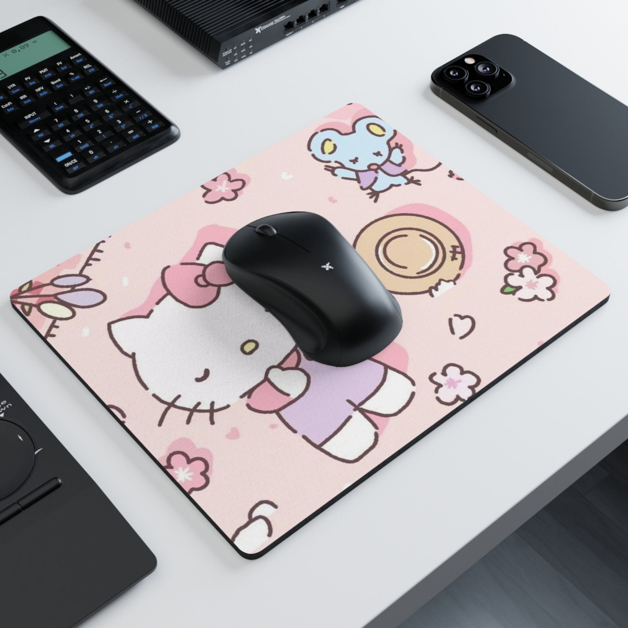 Hello Kitty Mouse Pad Cute Pink Gaming Mouse Pad White Mouse Etsy