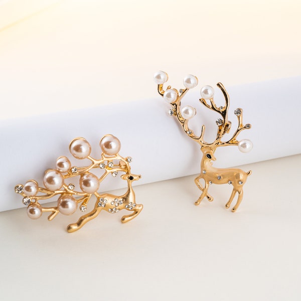 Deer Brooch - Etsy