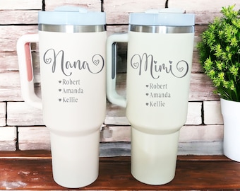 Personalized Grandma Tumbler: Mimi/Nana Cup with grand kids name