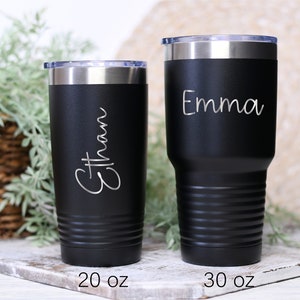 Personalized Tumbler Custom Name Travel Mug Laser Engraved  Stainless Steel Bridesmaid Tumbler  20 oz  Bridesmaid proposal tumbler with lid