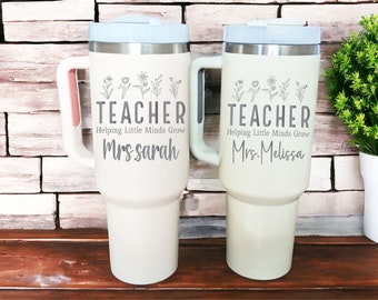 Teacher Gift Personalized  Tumbler Helping Little Minds Grow Teacher Appreciation Gift End of year gift customized with name teacher  cup