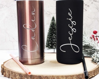 Personalized Skinny tumbler Laser Engraved Custom stainless steel tumbler Brides maid tumbler Skinny tumbler with name Customized tumbler