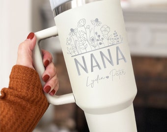 Personalized grandma gift nana tumbler with grandkids name Custom Mama cup 40 oz with kids name Mimi gift from Grandchildren birthday gift