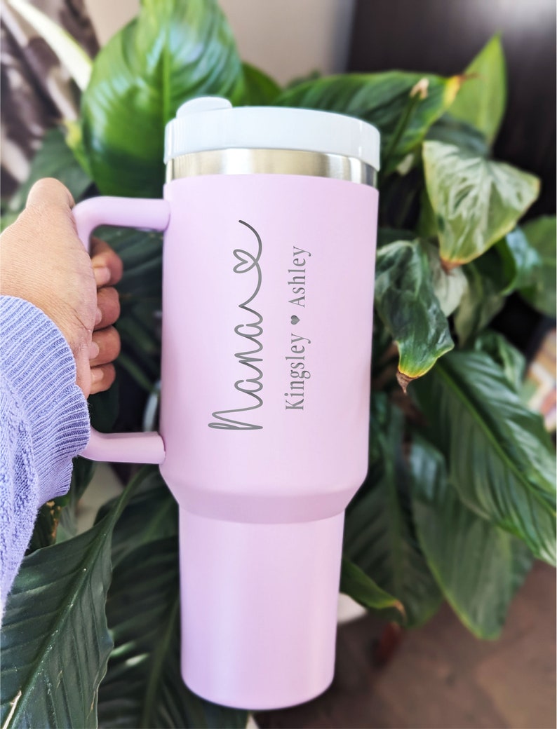 Personalized mama tumbler gift nana tumbler with grandkids name Custom Mama cup 40 oz with kid name Mimi gift from Grandchildren mothers day image 5