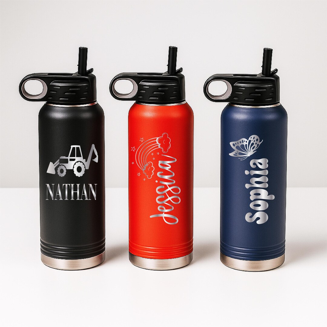 Kids Water Bottle With Straw School Stainless Steel Water Bottle With ...