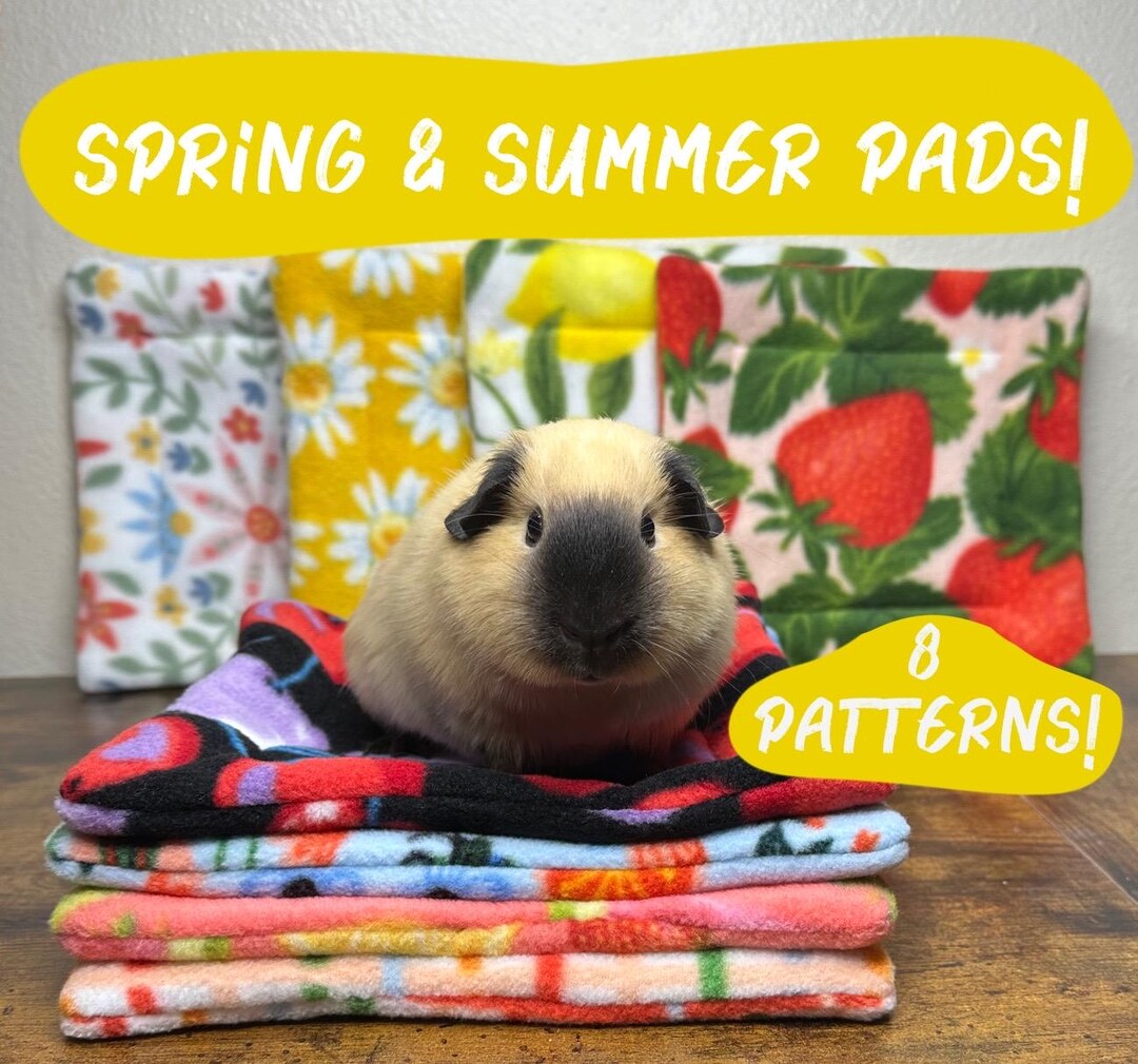 Image showcasing Spring/summer Guinea Pig Pee Pads: Anti-pill Fleece Small Animal Pad - Etsy
