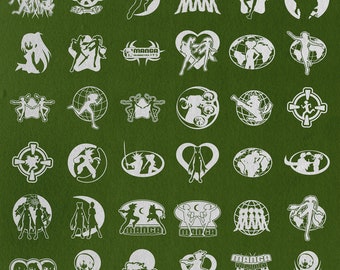 80+ Anime Silhouettes And Graphics Assets Pack | y2k symbol, y2k svg, y2k vector pack, y2k png, y2k svg designs, y2k bundle, y2k anime svg