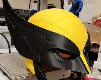 Casco de héroe con garras amarillas – Máscara de cosplay mutante de cómic retro – Casco de superhéroe impreso en 3D