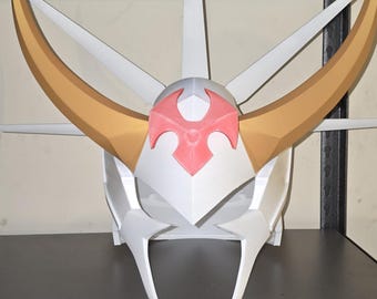 White Samurai Helmet – 3D Printed Cosplay Mask, Assembled, Custom Color Prop