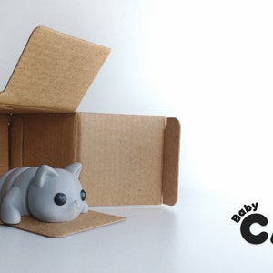 3D Printed Baby Cat Figurine by Zou3d - Adorable Home Decor  Gift