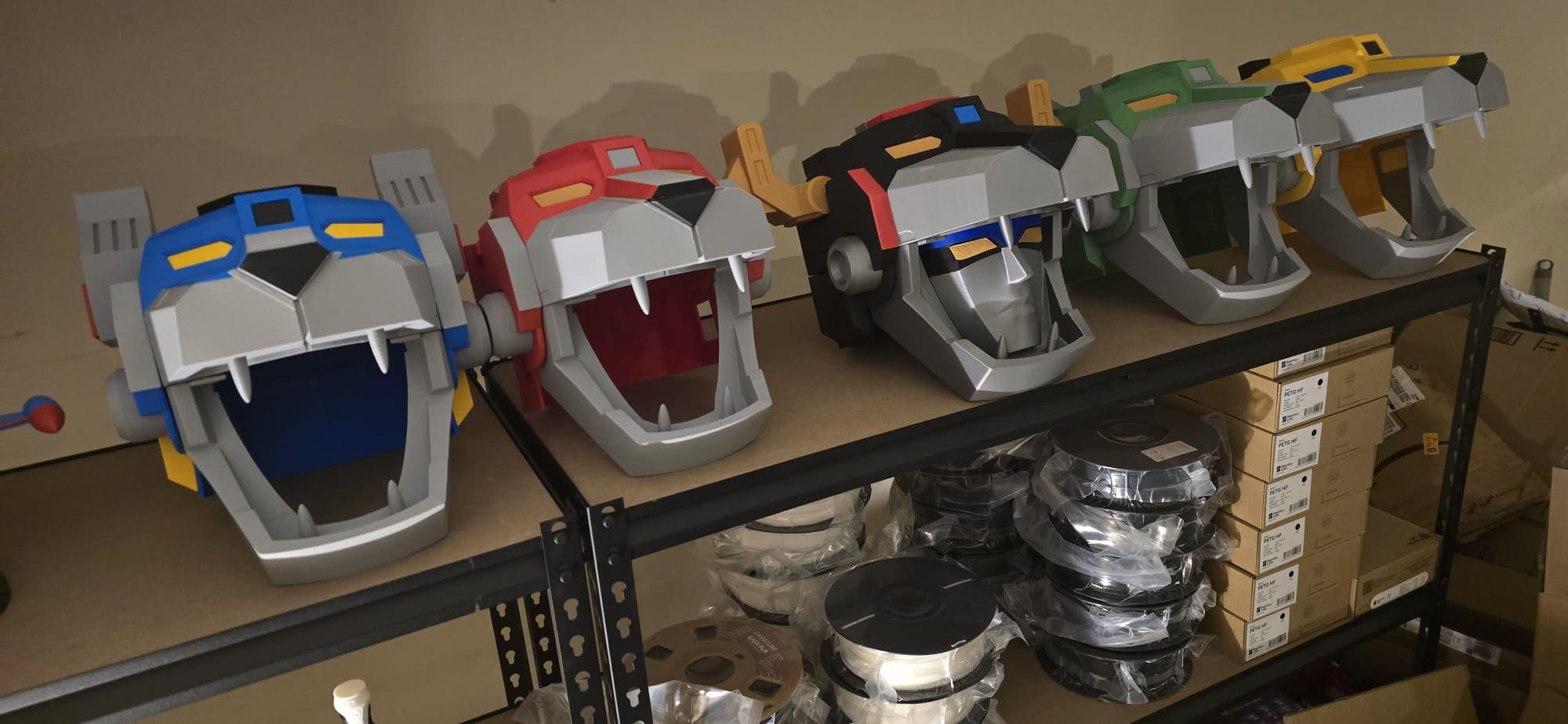 Combing Props 3D Printed Legendary Lion Mecha – Retro Combining Robot Helmet Set ...