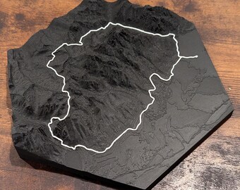 Mapa topograficzna szlaku Grand Teton Loop na ścianę