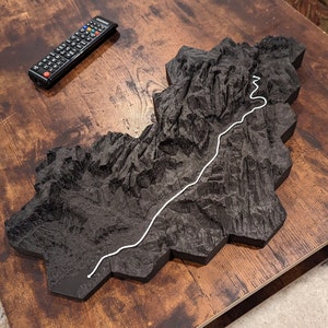 XL Custom 3D Topographic Trail Map Wall Art