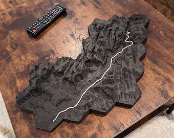 Custom 3D Topographic Trail Map Wall Art