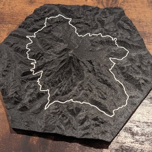 Wonderland Trail Mt Rainier National Park 3D Topographic Trail Map Wall Art