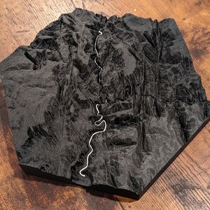 Carte des sentiers topographiques 3D de bas en haut de Zion Narrows