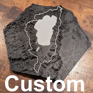 Custom 3D Topographic Trail Map Hexagon Wall Art