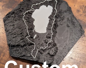 Custom 3D Topographic Trail Map Hexagon Wall Art