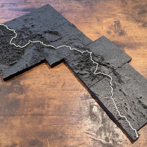 Art mural carte topographique 3D Continental Divide Trail (CDT)