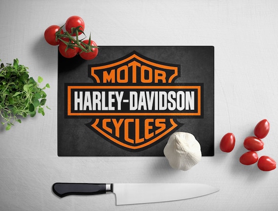 Harley Davidson Logo Glass Cutting Board Scratch Resistant, Heat Resistant,  Shatter Resistant, Dishwasher Safe. large 12x16 