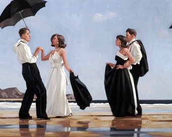 Framed Canvas Art Print Giclee The Black And White Ball Jack Vettriano