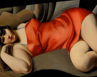 Impression giclée ou poster sur toile TAMARA De LEMPICKA La Tunique, d'une qualité impressionnante. prêt à accrocher