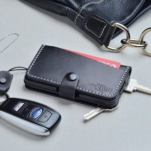 Porte-clés, Cuir tanné végétal, Blocage RFID, Range-clés, Porte-clés, Portefeuille en métal, Cadeau des fêtes unique