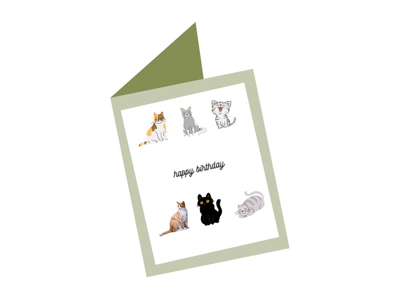 PRINTABLE BIRTHDAY CARD Cats Birthday Card Printable Etsy