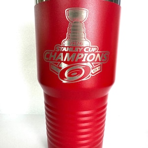 Personalized Tumbler, custom Tumbler, Engraved Cup, Carolina Hurricanes Inspired Tumbler, Stanley Cup Champs Inspired Tumbler, 20oz, 30oz 30oz Red